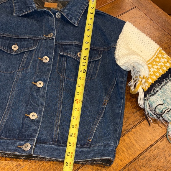 POL Denim Crochet Jacket with Fringe. Size Medium. Great condition. - Picture 16 of 16